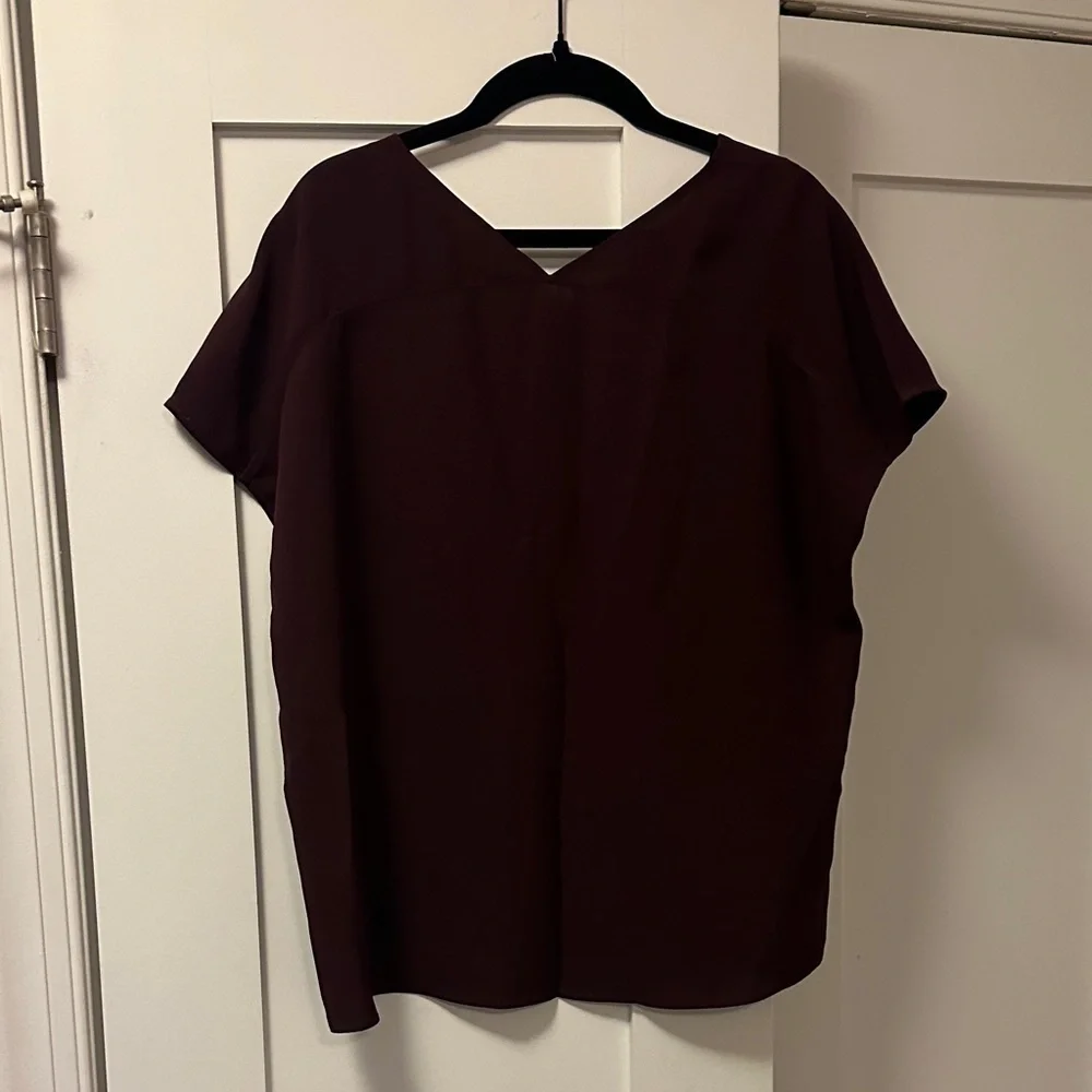 Uniqlo Burgundy V-Neck Blouse